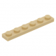 LEGO lapos elem 1x6, sárgásbarna (3666)